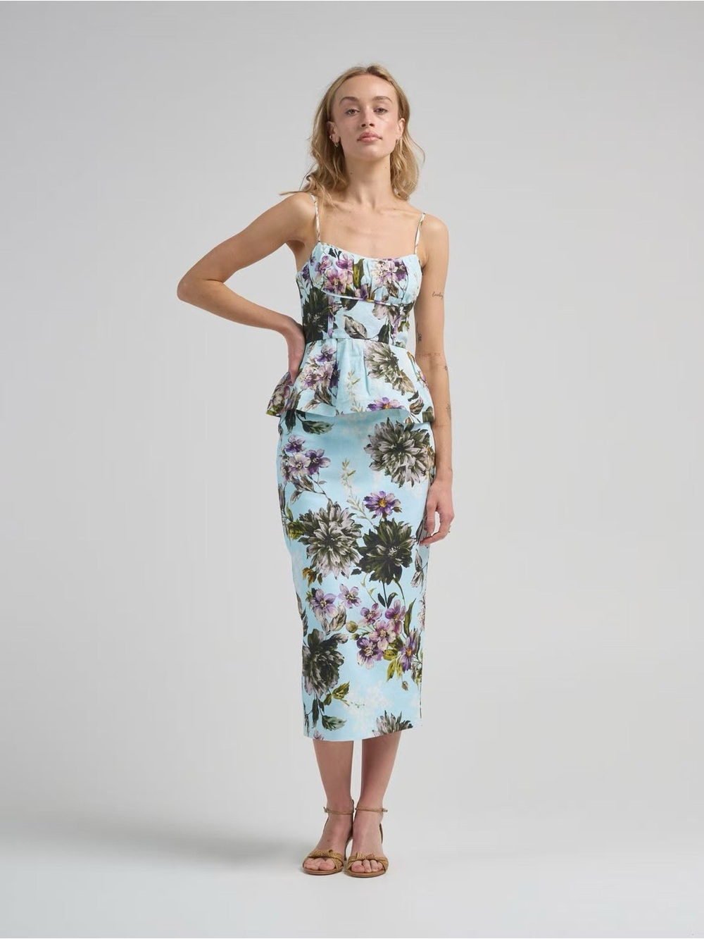 Cara Cara Sienna Skirt Color: margaux bloom blue